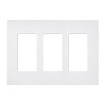 Claro Designer Style 3 Gang Wall Plate - Satin Snow