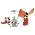 Vent Bettina Wood Ceiling Fan - Chrome / Mahogany Tone