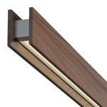 Glide Wood Downlight Suspension w/ End Feed Power - Wood Walnut / White Louver