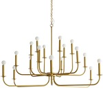 Breck Large Chandelier - Antique Brass