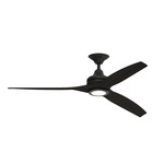 Spitfire Indoor / Outdoor Ceiling Fan with Light - Black / Dark Walnut