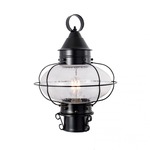 Cottage Onion Outdoor Post Light - Black / Clear Seedy