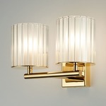 Flute Wall Light Double - Polished Gold / Frosted