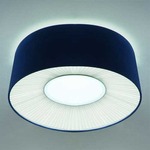 Velvet Flush Mount Ceiling Light - White / Blue Shade/ Warm White Diffuser