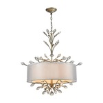 Asbury Chandelier - Aged Silver / White
