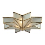 Decostar Flush Mount Ceiling Light - Brushed Brass / Frosted