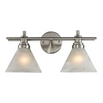 Pemberton Bathroom Vanity Light - Brushed Nickel / Marblized White Glass