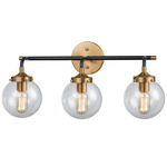 Boudreaux Bathroom Vanity Light - Antique Gold / Clear