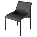 Delphine Dining Chair - Dark Grey Leather