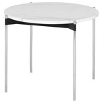 Pixie Side Table - Brushed Stainless Steel / White Marble