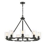 Monroe Chandelier - Matte Black / Clear