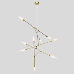 Dawn Vertical Chandelier - Brushed Brass / Frosted