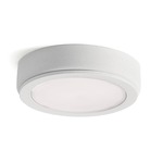 6D Series 24V LED Disc Undercabinet Light - Textured White / Frosted