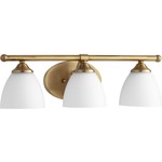 Brooks Bathroom Vanity Light - Satin Opal / Aged Brass