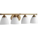 Brooks Bathroom Vanity Light - Satin Opal / Aged Brass