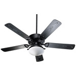 Estate 52 Inch Indoor / Outdoor Ceiling Fan with Light - Matte Black / Black Blades