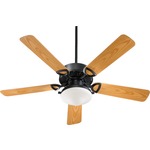 Estate 52 Inch Indoor / Outdoor Ceiling Fan with Light - Matte Black / Medium Oak Blades