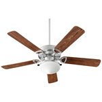 Estate 52 Inch Indoor / Outdoor Ceiling Fan with Light - Galvanized / Walnut Blades