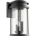 Hadley Outdoor Wall Light - Noir / Clear Seeded