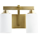 Lancaster Bathroom Vanity Light - Aged Brass / Satin Opal