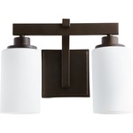 Lancaster Bathroom Vanity Light - Oiled Bronze / Satin Opal