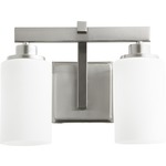 Lancaster Bathroom Vanity Light - Satin Nickel / Satin Opal