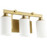 Lancaster Bathroom Vanity Light - Aged Brass / Satin Opal