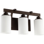 Lancaster Bathroom Vanity Light - Oiled Bronze / Satin Opal