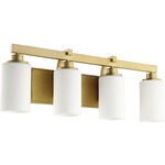 Lancaster Bathroom Vanity Light - Aged Brass / Satin Opal