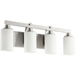 Lancaster Bathroom Vanity Light - Satin Nickel / Satin Opal