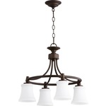 Rossington Nook Chandelier - Oiled Bronze / Satin Opal