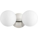 Signature Globe Bathroom Vanity Light - Satin Nickel / Satin Opal