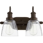 Signature 508 Bathroom Vanity Light - Oiled Bronze / Clear Seeded