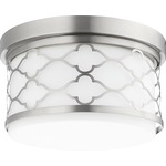 Trellis Ceiling Light Fixture - Satin Nickel / White