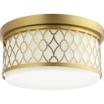 Geometric Ceiling Light Fixture - Aged Brass / White