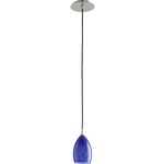 Dome Pendant - Satin Nickel / Blue Star