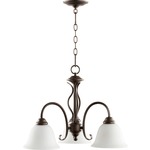 Spencer Nook Chandelier - Satin Opal / Oiled Bronze