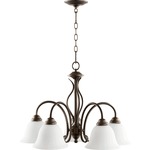 Spencer Nook Chandelier - Satin Opal / Oiled Bronze