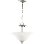 Spencer Pendant / Semi-Flush Ceiling Light - Faux Alabaster / Classic Nickel