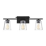 Calhoun Bathroom Vanity Light - Matte Black / Clear