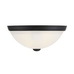 Curved Glass Ceiling Light Fixture - Black / White Etched