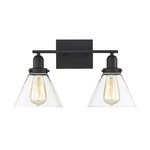 Drake Bathroom Vanity Light - Black / Clear