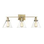 Drake Bathroom Vanity Light - Warm Brass / Clear