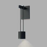 Suspenders Wall Light with Suspended Cylinder Luminaire - Satin Black