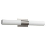 Magneta Bathroom Vanity Light - Satin Nickel / Matte White Acrylic