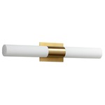 Magneta Bathroom Vanity Light - Aged Brass / Matte White Acrylic