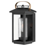Atwater 120V Outdoor Wall Sconce - Black / Clear Seedy