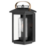 Atwater Outdoor Wall Mount Lantern - Black / Clear Seedy