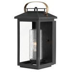 Atwater Outdoor Wall Mount Lantern - Black / Clear Seedy