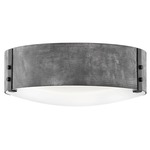 Sawyer Outdoor Ceiling Light Fixture - Aged Zinc / Etched Glass